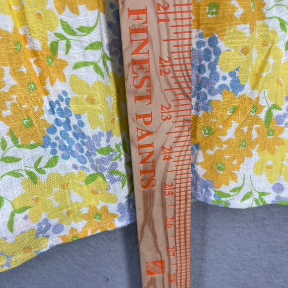 Sabo Leta Top Womens Lg Yellow Floral Puff Sleeve Pintuck Cottage Coastal Boho - Picture 10 of 14